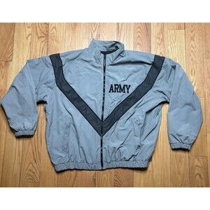 Regular - US Army IPFU PT Jacket Grey Physical Training Windbreaker Sz L